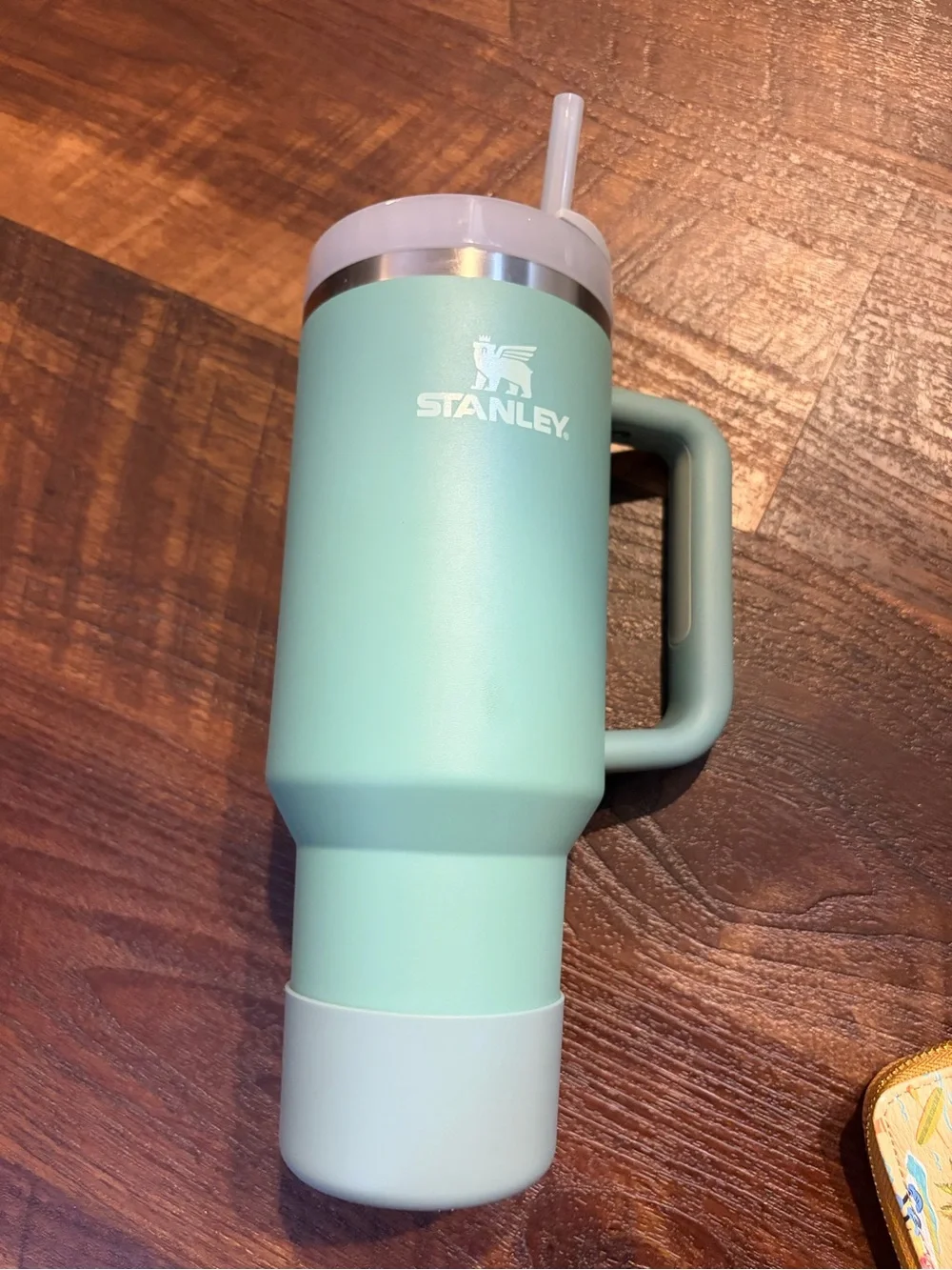 Stanley Mint Green Travel Tumbler with Handle and Straw - Picture 6 of 7